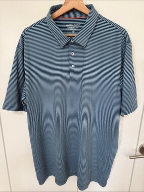 Michel Rouen Striped Performance Polo